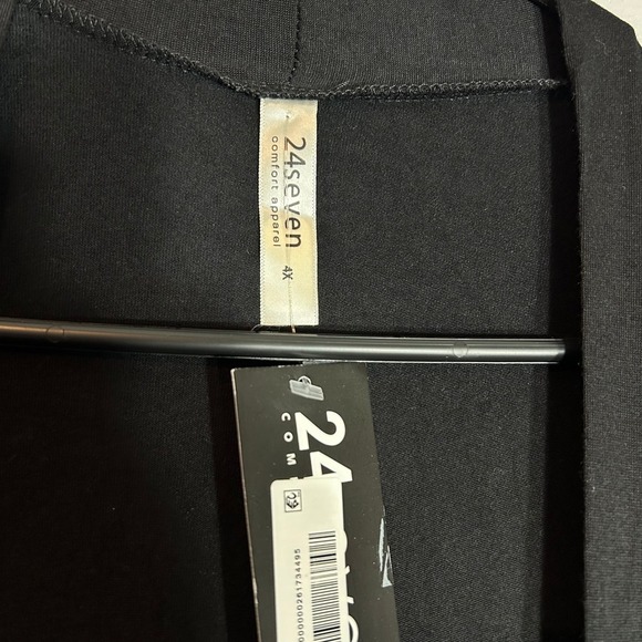 24seven Comfort Apparel Duster Cardigan Open Front Lightweight Black 4X - Picture 3 of 6